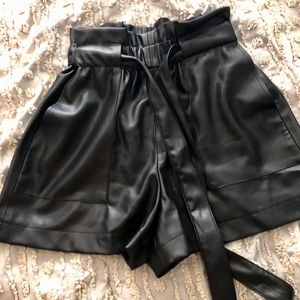 Zara Basics Leather Shorts